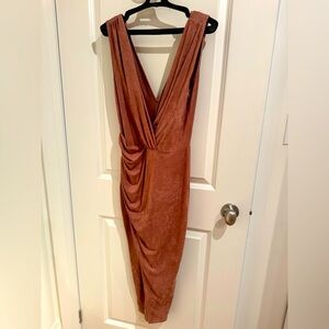Fashion Nova Dusty Rose Suede Dress